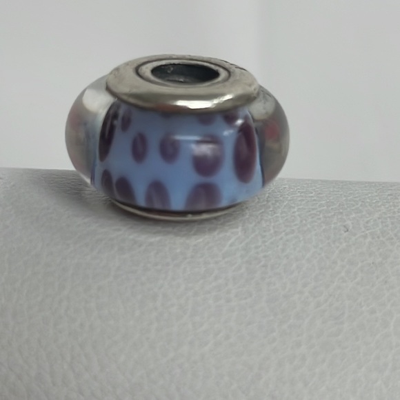 Pandora Blue/Purple Leopard Murano Glass Charm - Picture 1 of 5